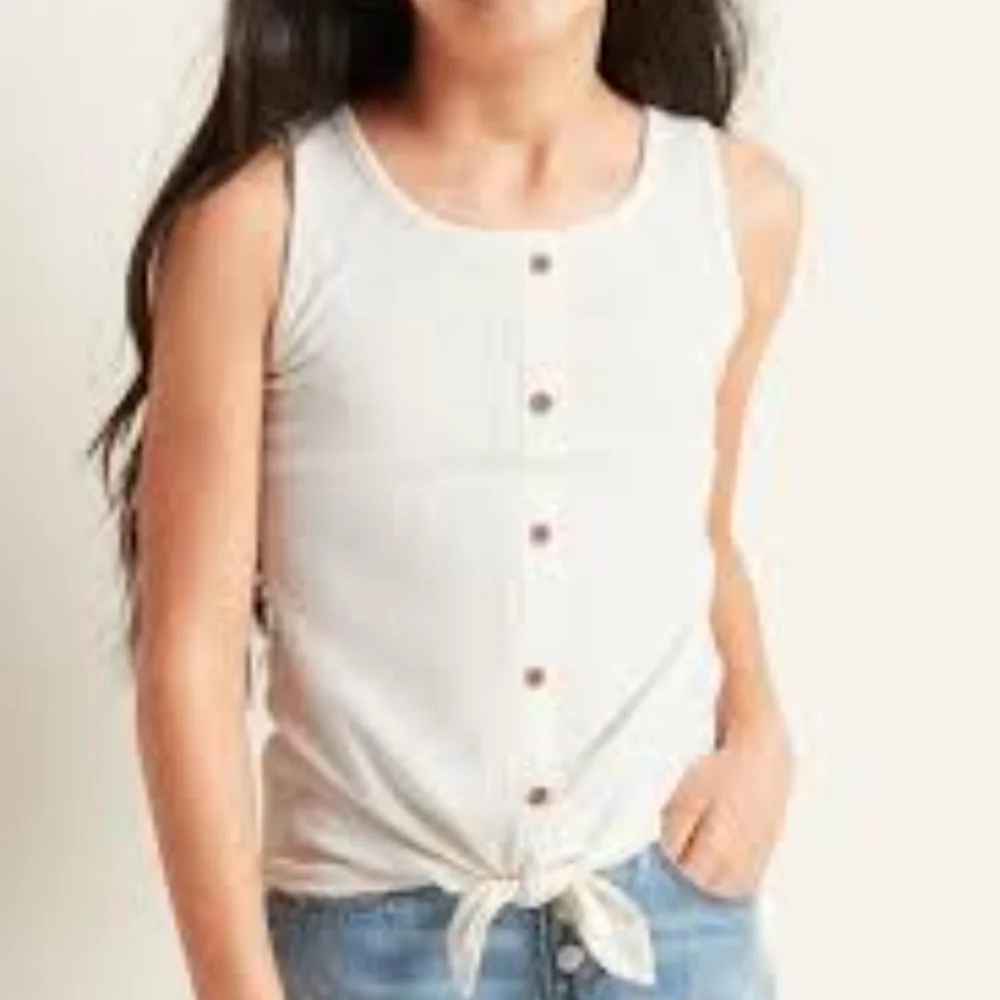 Old-Navy Rib-Knit Tie-Front Tank Top for Girls size XL (14)